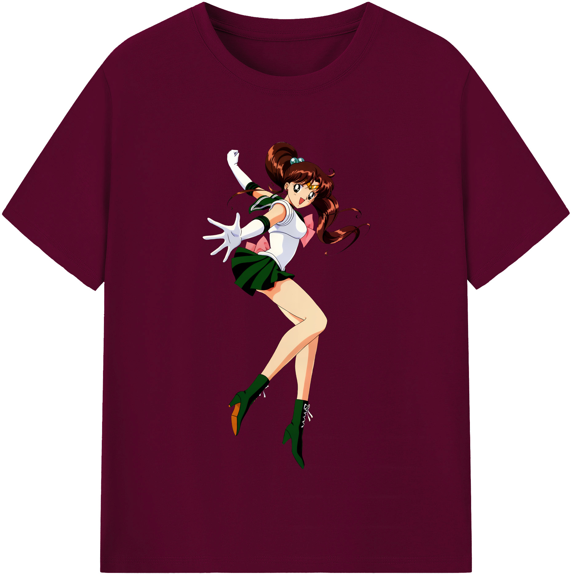 （画像用） 美少女戦士セーラームーン 木野 まこと きの まこと Sailor Moon Kino Makoto （セーラージュピター；Sailor Jupiter） レディースカジュアルプリントTシャツ（綿100％）